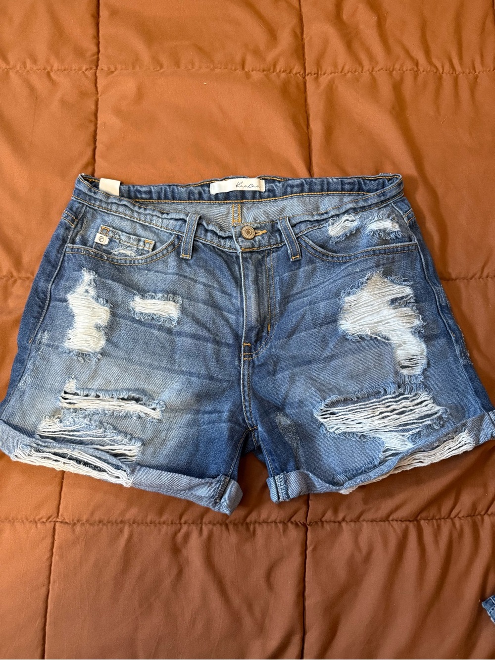 Kancan Distressed Women's Denim Shorts - Blue Size 26